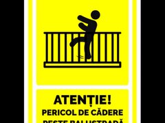 Semn pentru pericol de cadere peste balustrada
